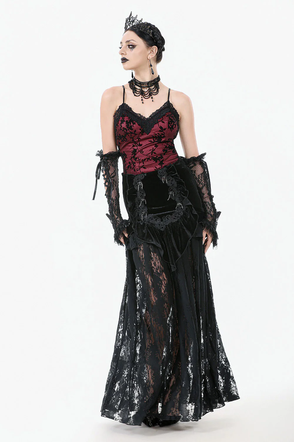 Scarlet Bloom Lace Tank Top - Image 6