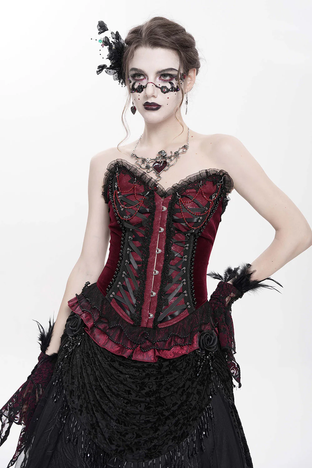 Scarlet Rose Beaded Bustier