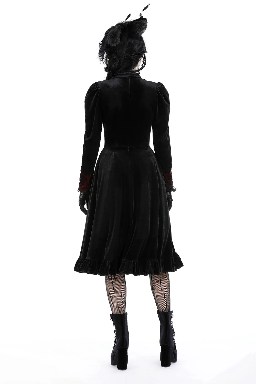 Scarlet Scars Velvet Midi Dress - Image 4