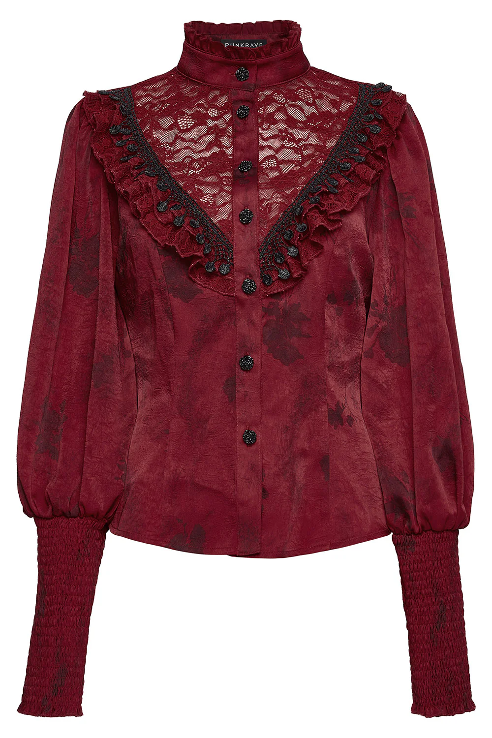 Scarlet Veil Button-Up Blouse [Red] - Image 4