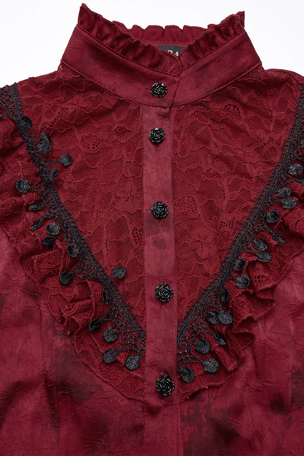 Scarlet Veil Button-Up Blouse [Red] - Image 8