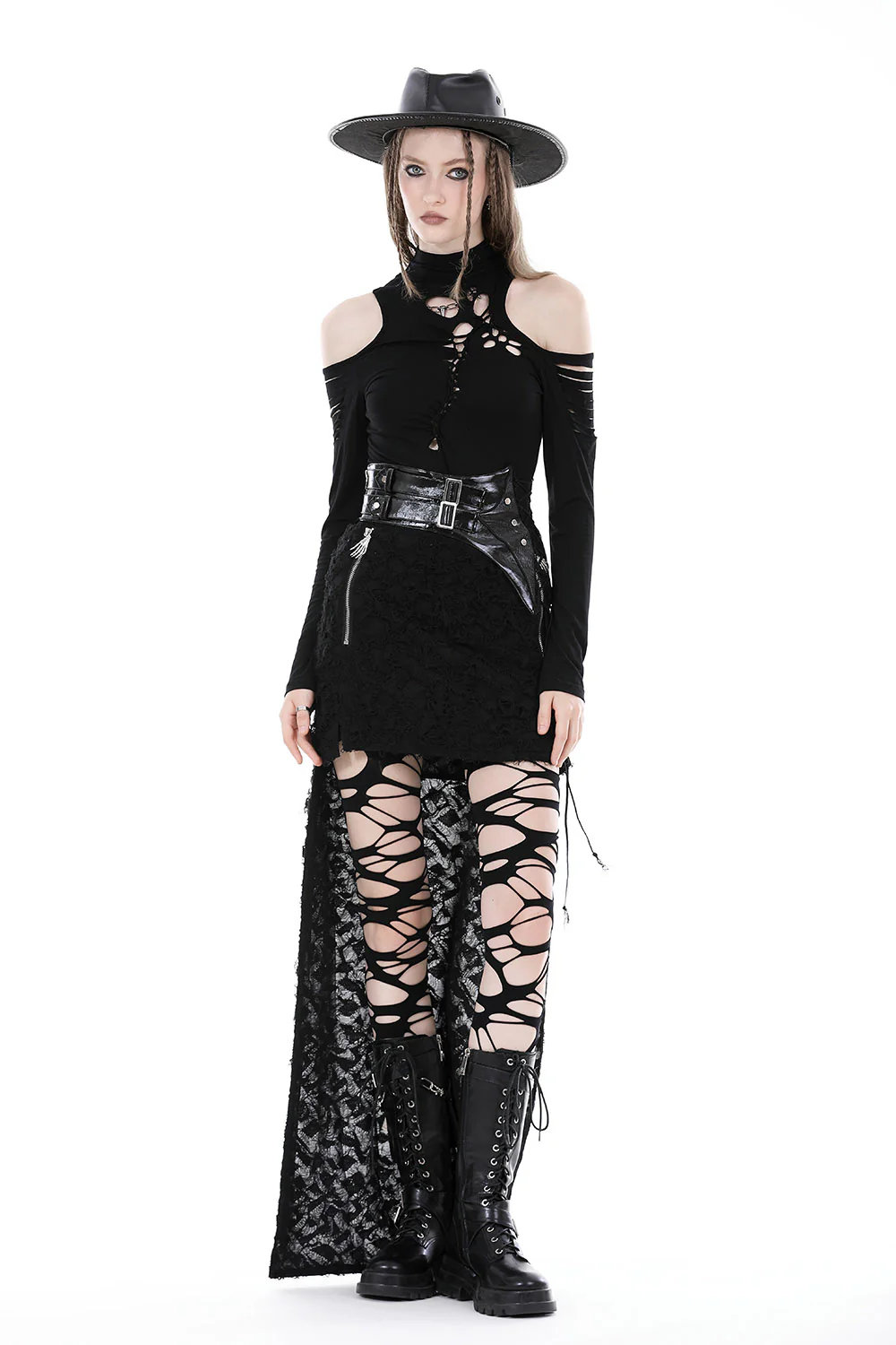 Shadowcaster Shredded Turtleneck Top - Image 3