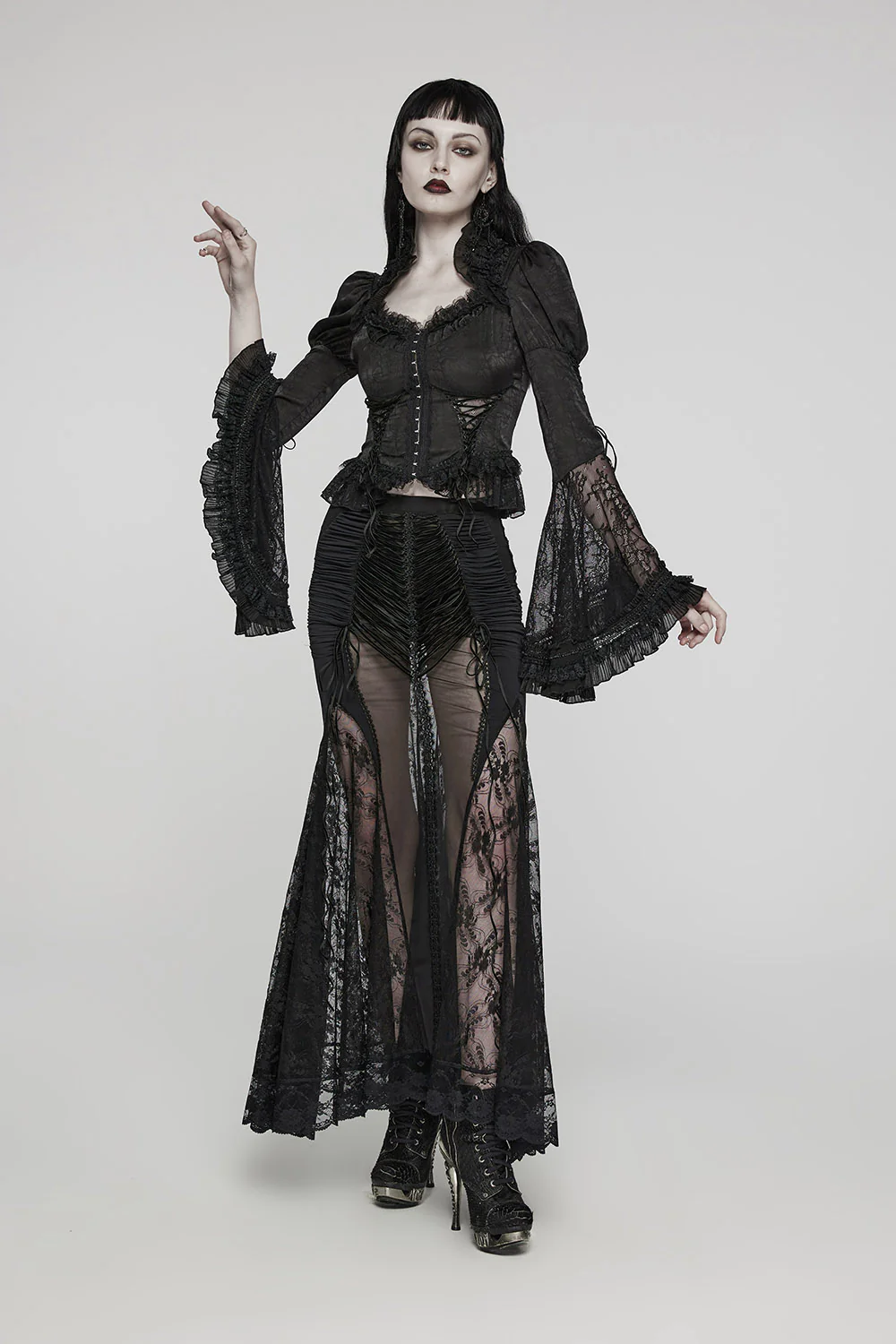 Sheer Specter Mesh Maxi Skirt - Image 3