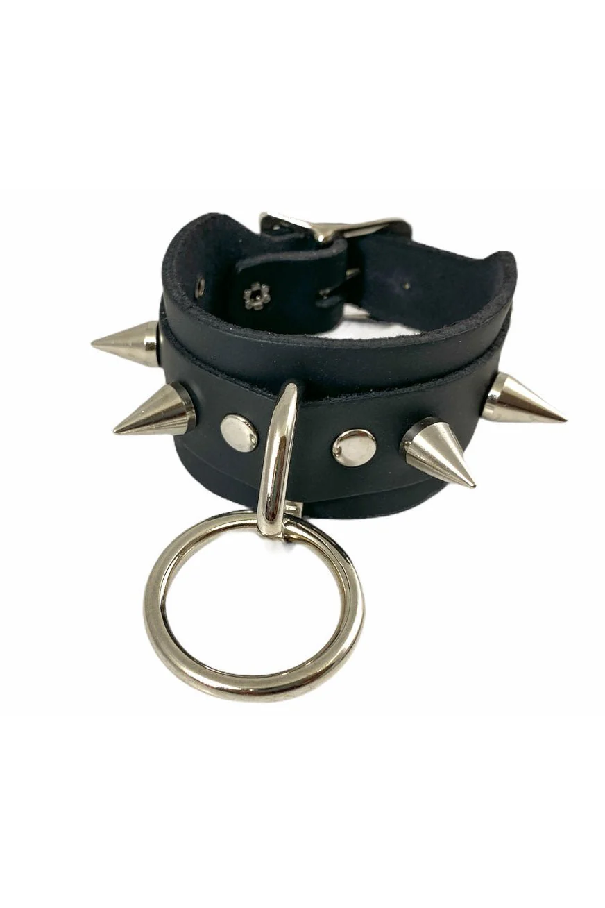 Silver Spiked O-Ring Bracelet - Image 2