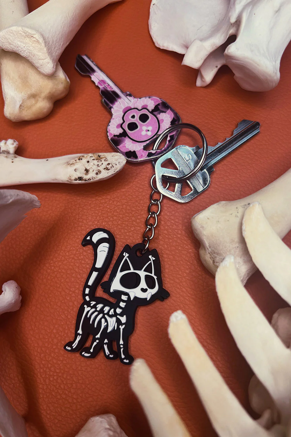 Skelekitty Keychain