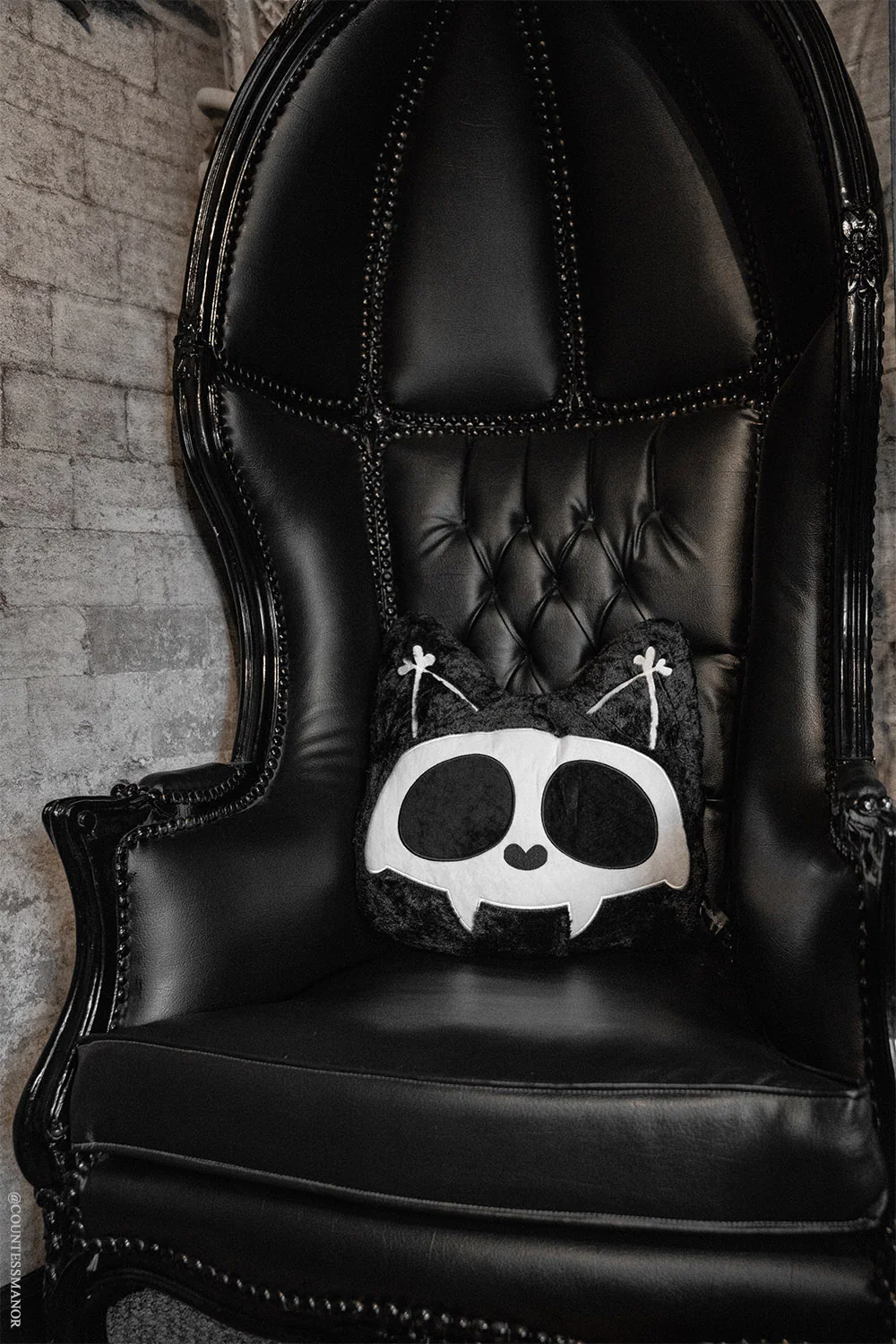 Skelekitty Throw Pillow - Image 3