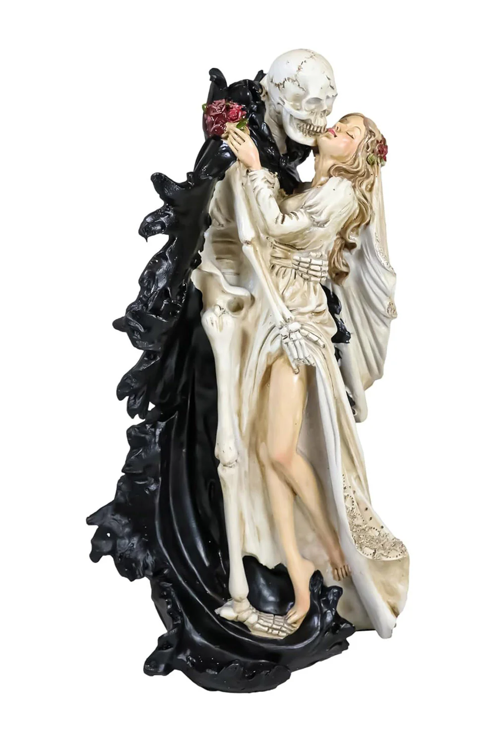 Skeleton Couple Kissing Statue - Image 2