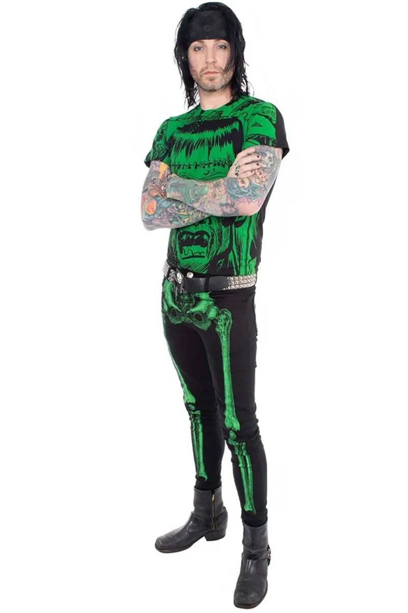 Skeleton Jeans [Unisex] [Green Bone] - Image 2
