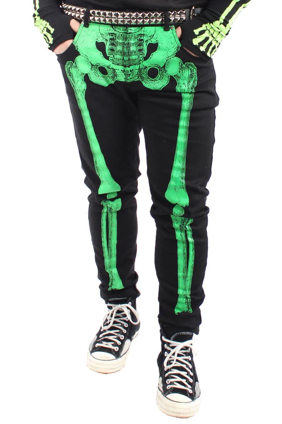 Skeleton Jeans [Unisex] [Green Bone] - Image 5