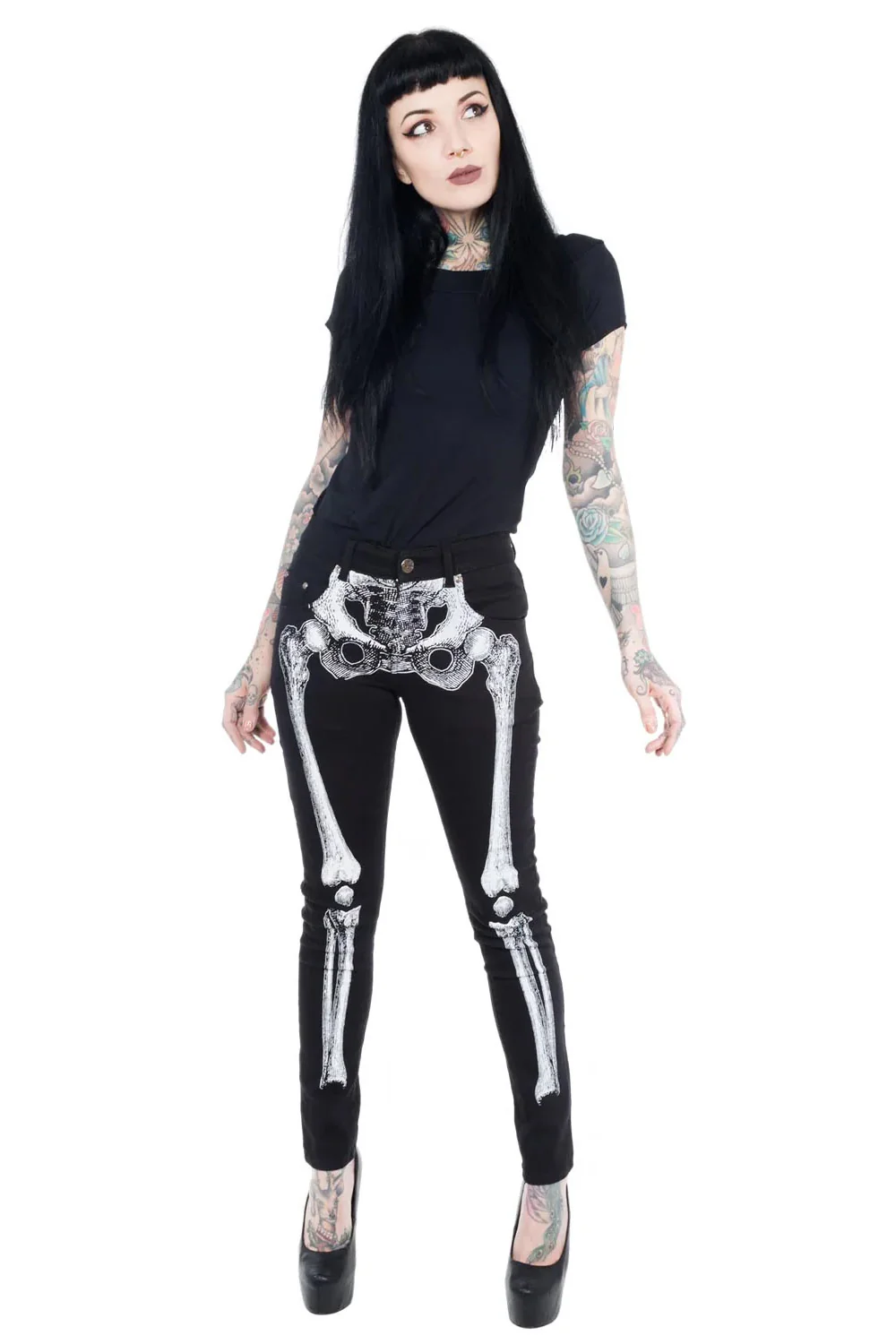 Skeleton Jeans [Unisex] [White Bone] - Image 3