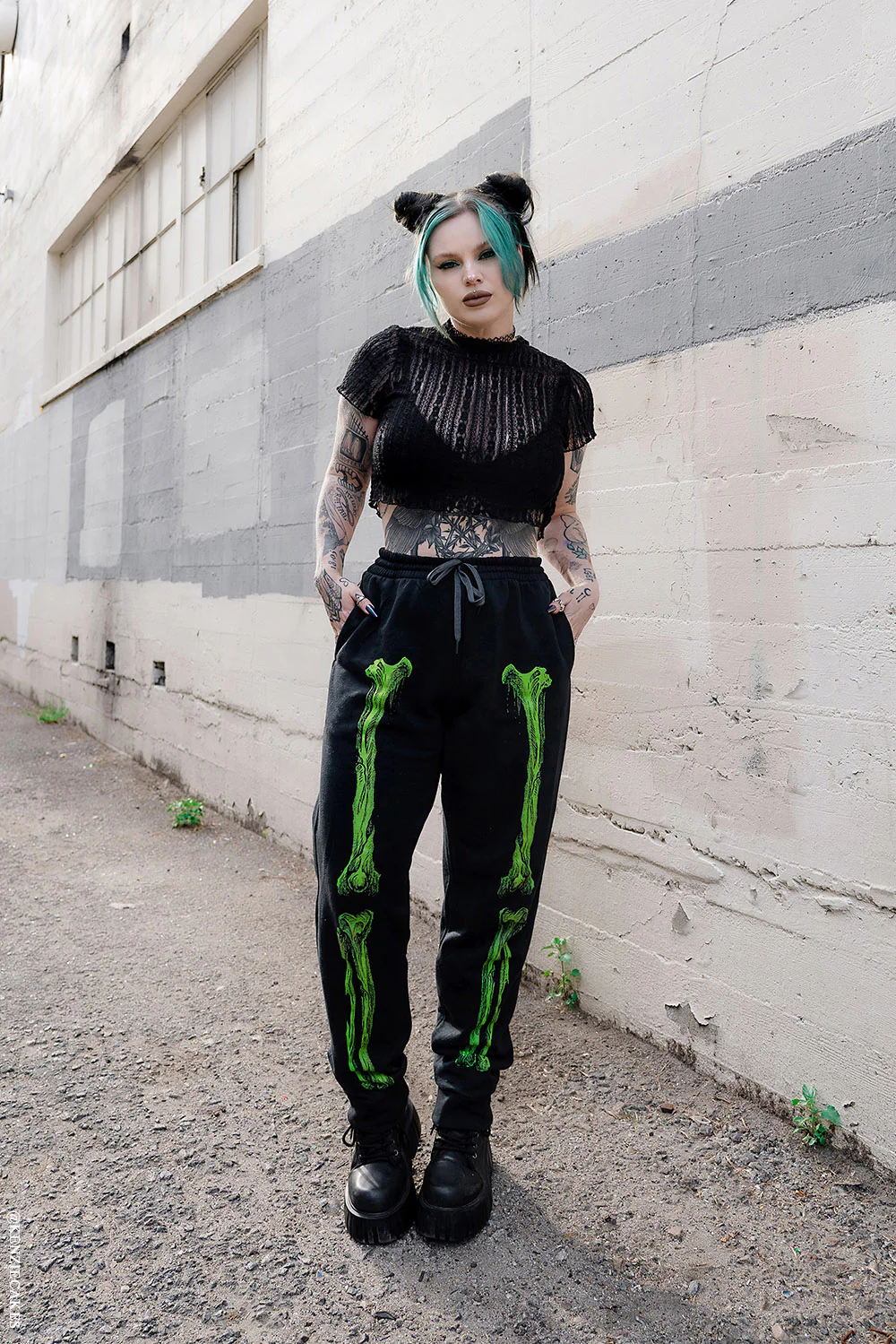 Zombie Rot Skeleton Joggers [Monster Green] - Image 2