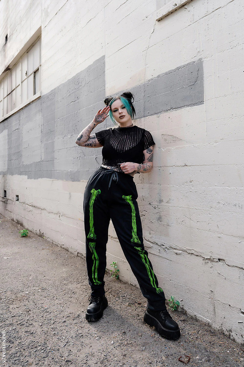 Zombie Rot Skeleton Joggers [Monster Green] - Image 3