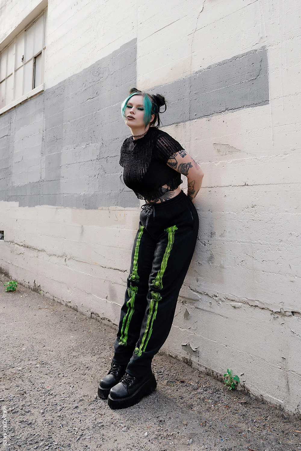 Zombie Rot Skeleton Joggers [Monster Green] - Image 5