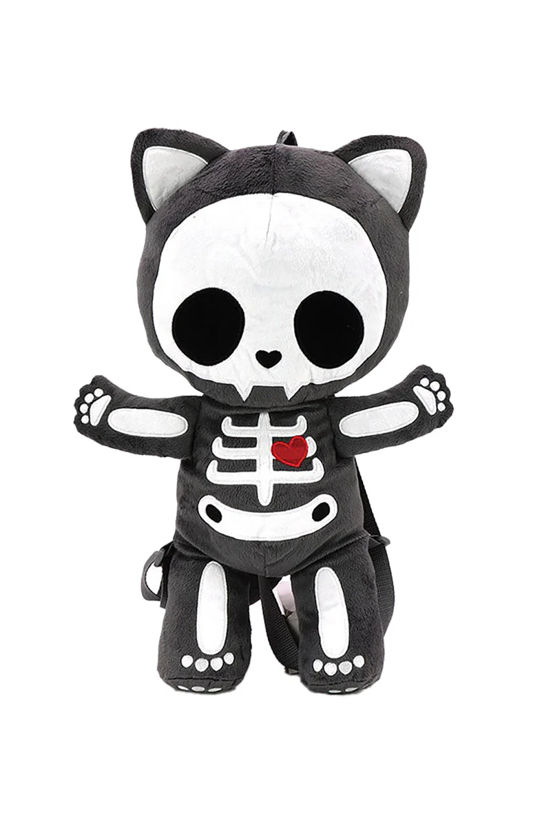 Skeleton Kitten Plushy Backpack