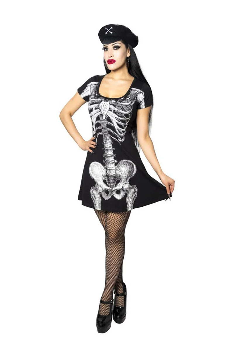 Skeleton White Flare Dress - Image 3