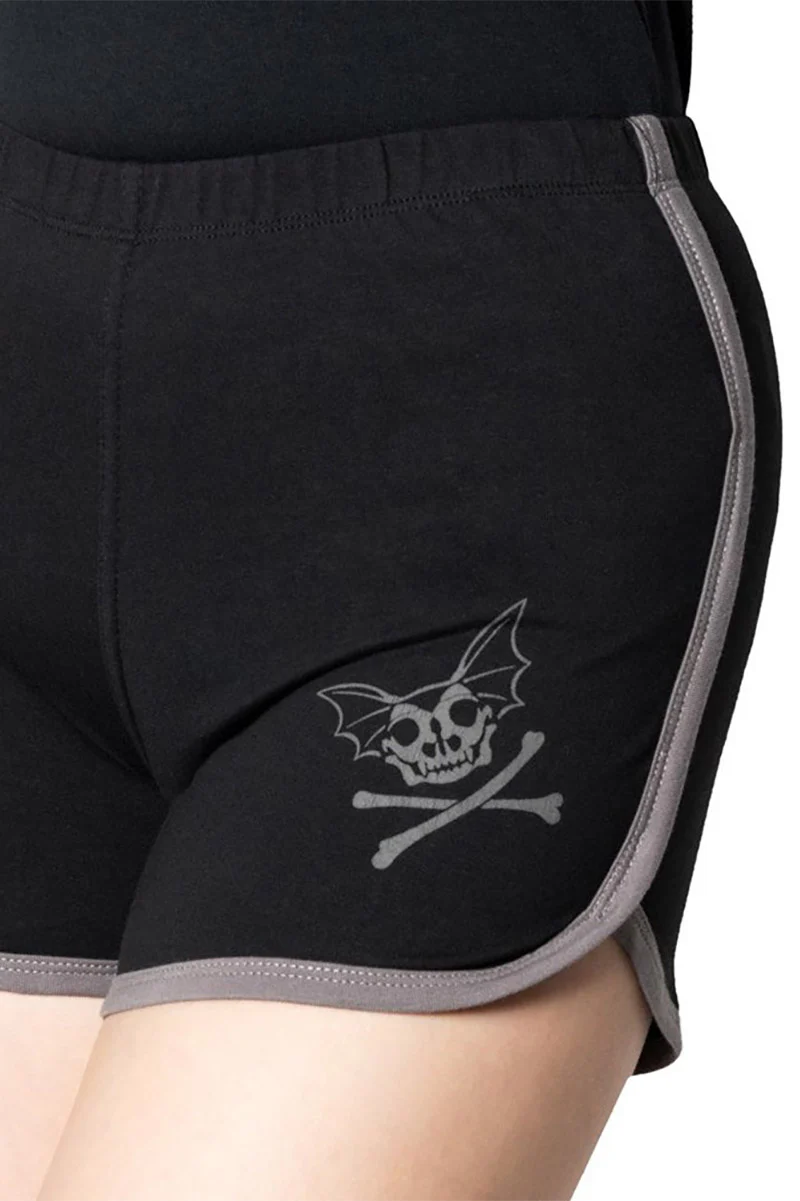 Skelli Bat Womens Booty Shorts - Image 2