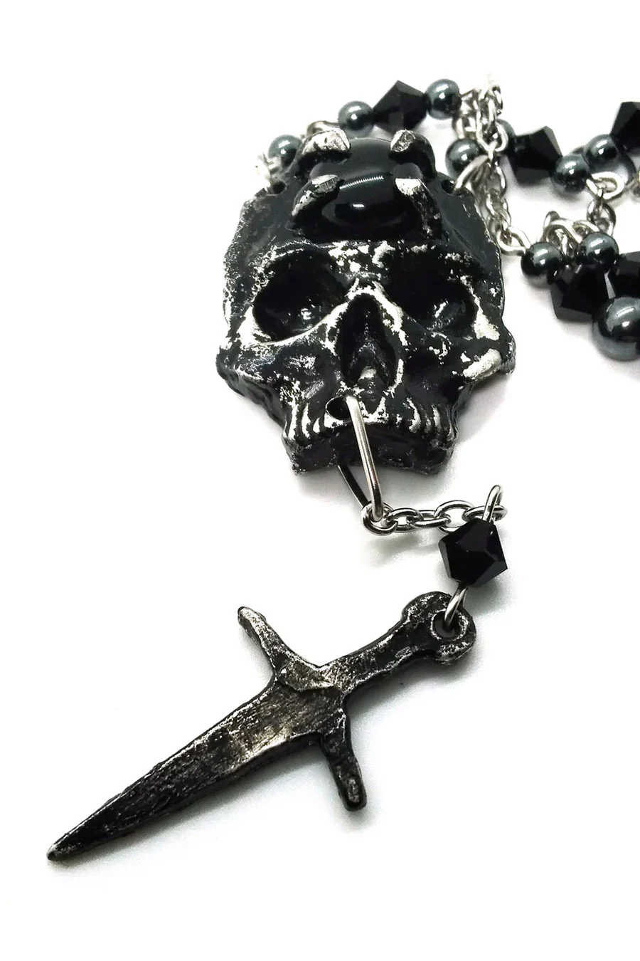 Skull and Dagger Necklace [Black] - Image 2
