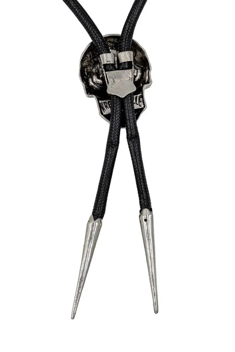 Skull Chrome Bolo Western Tie - Image 4