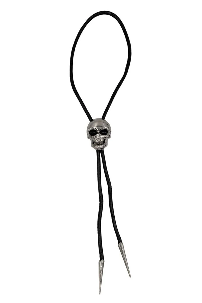 Skull Chrome Bolo Western Tie - Image 5