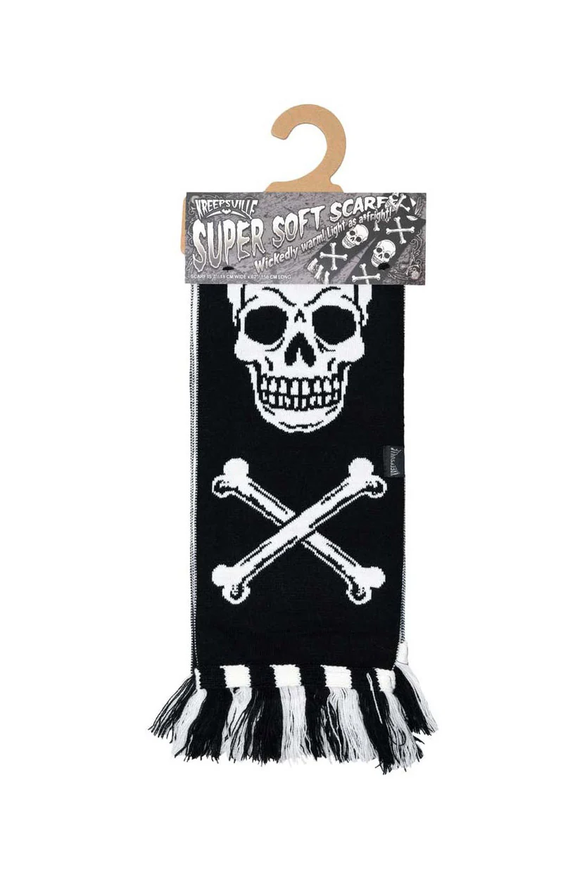 Skull Crossbone Knit Scarf - Image 4