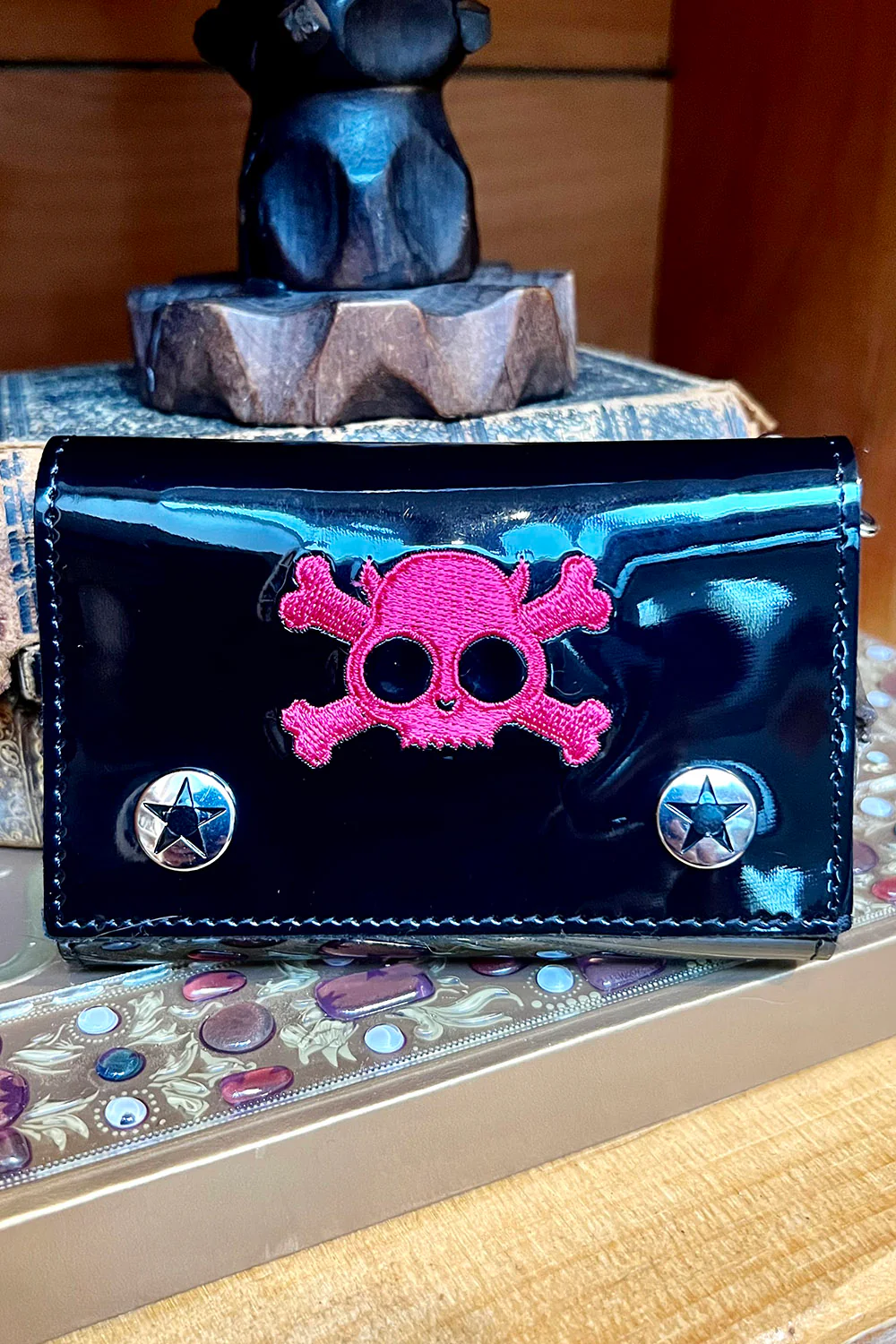 Skull & Crossbones Biker Wallet [PINK] - Image 4