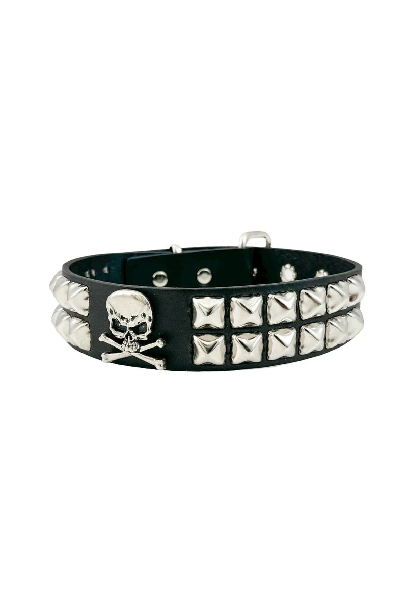 Skull & Crossbones Studded Choker - Image 2