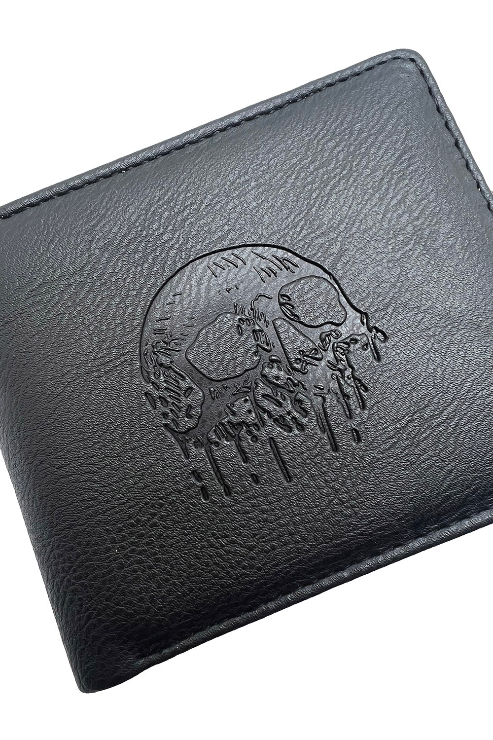 Skull Drip Emboss Bifold Wallet w/ Chain - Image 10