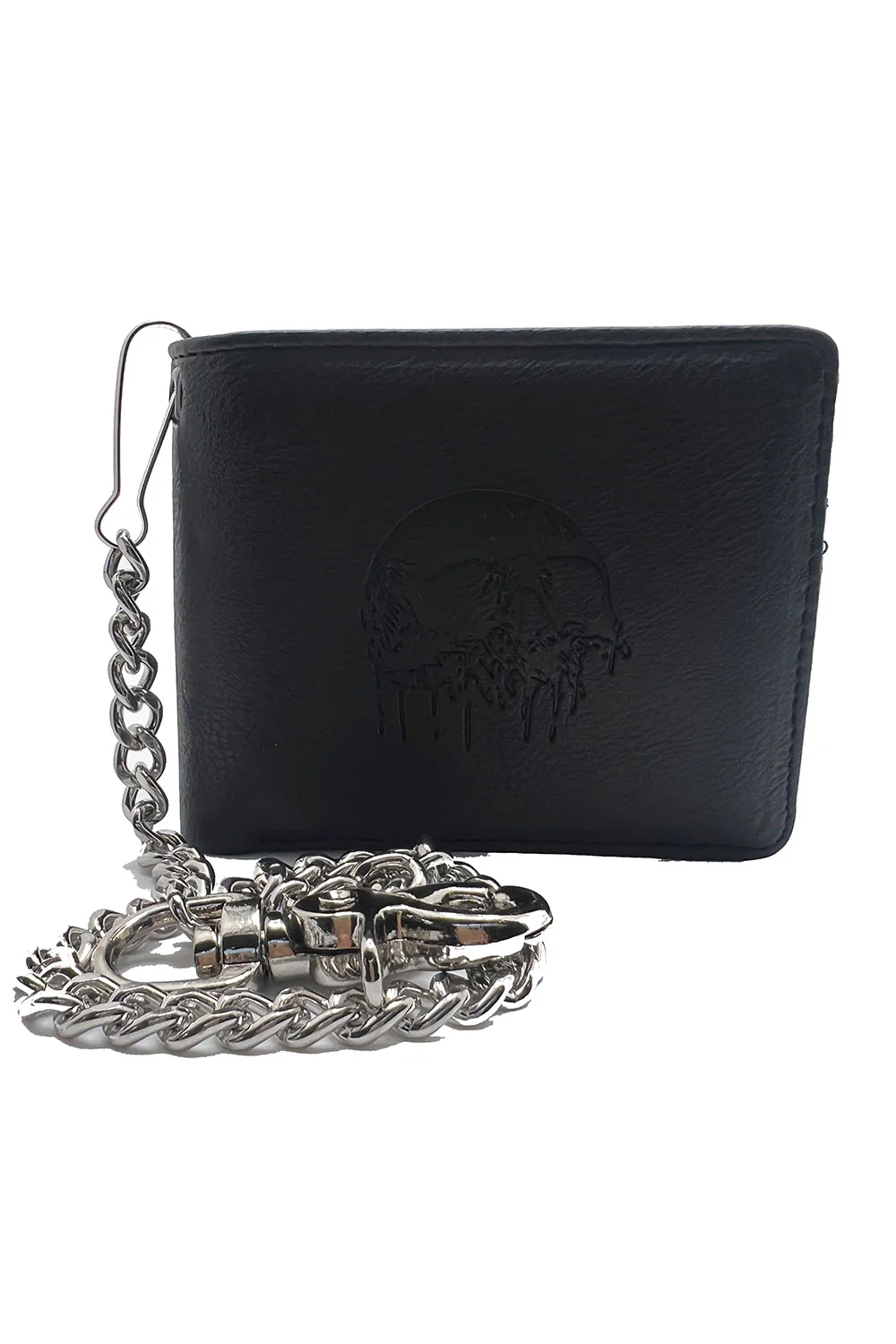 Skull Drip Emboss Bifold Wallet w/ Chain - Image 9