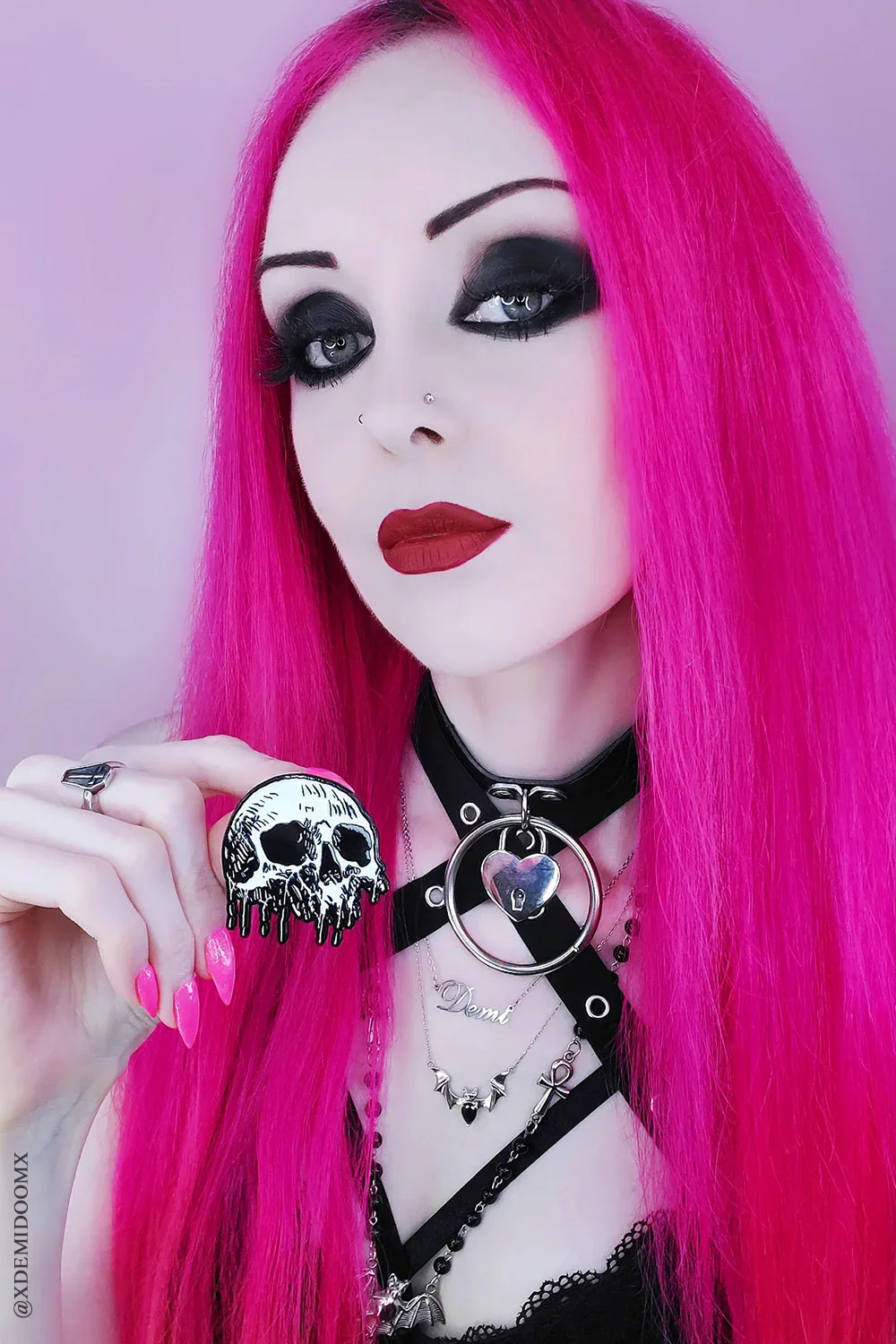 Skull Drip Enamel Pin - Image 3