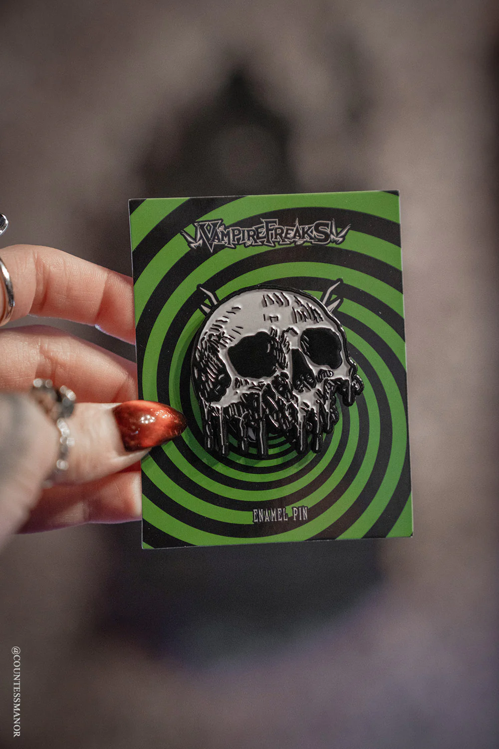 Skull Drip Enamel Pin - Image 4