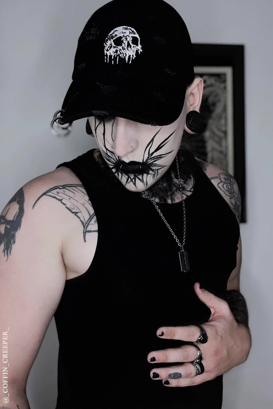Skull Drip Pierced Baseball Cap - Image 17