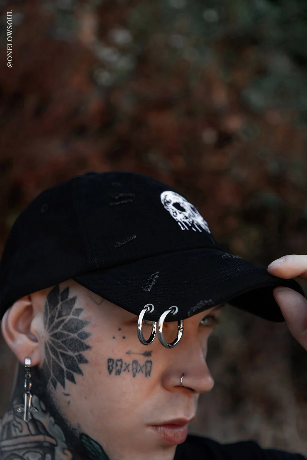 Skull Drip Pierced Baseball Cap - Image 6