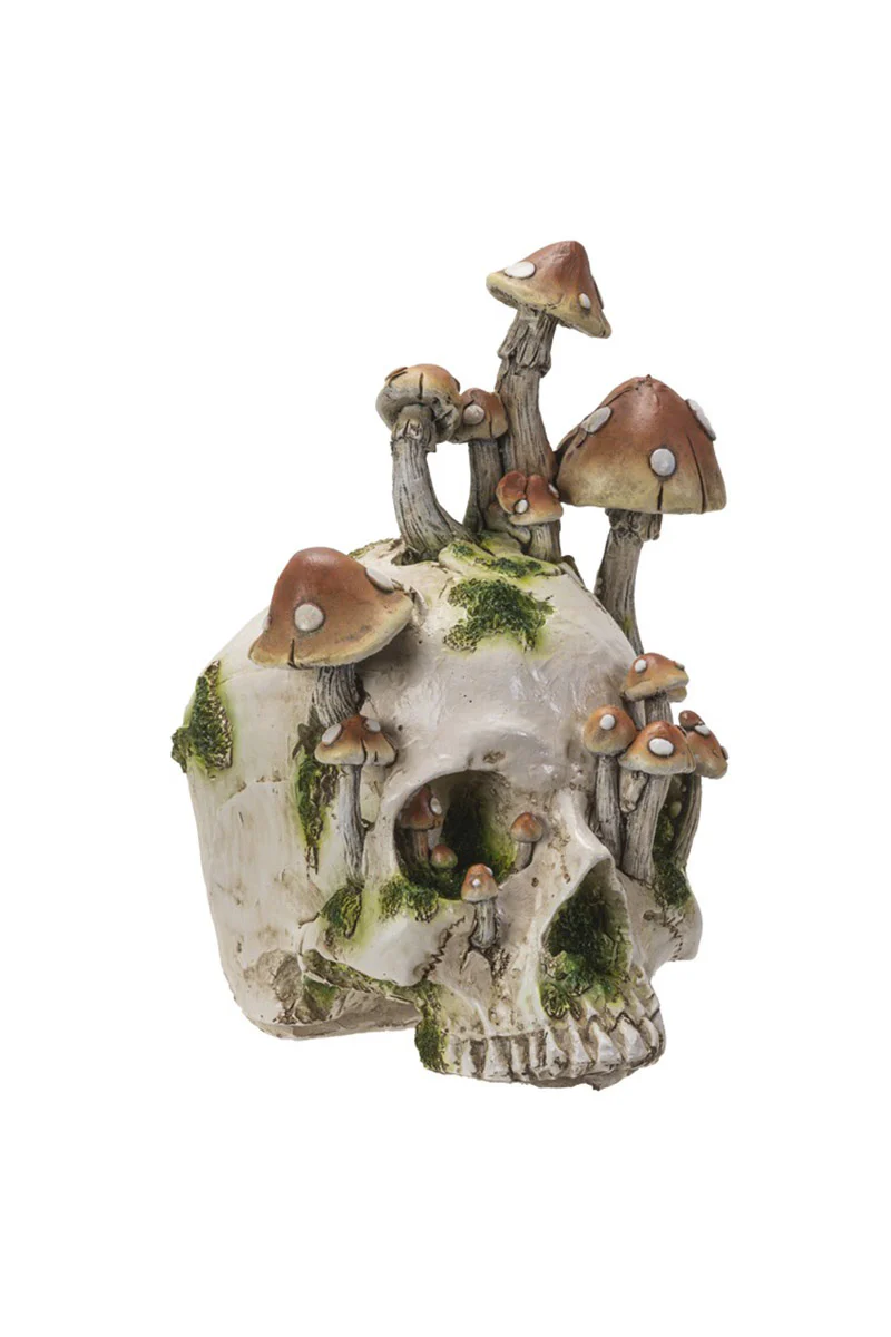 Skull with Mushrooms Statue - Image 5