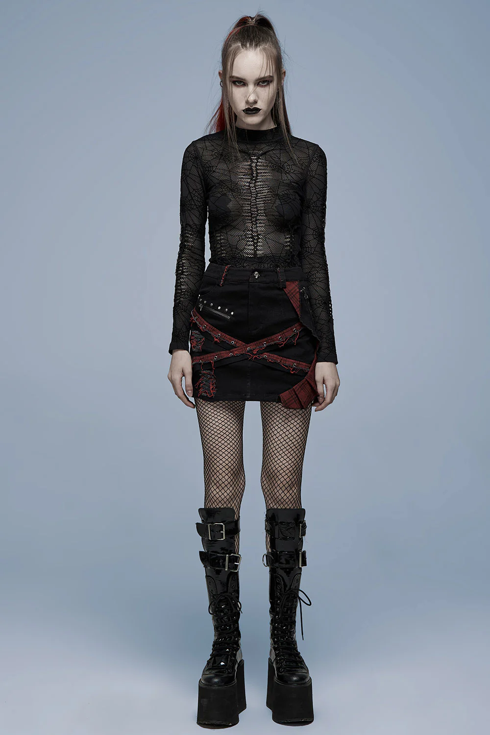 Slasher Girl Spiderweb Top [BLACK] - Image 6