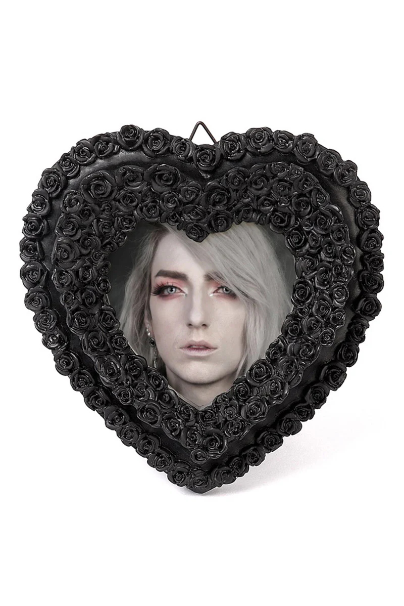 Small Black Rose Heart Photo Frame - Image 2