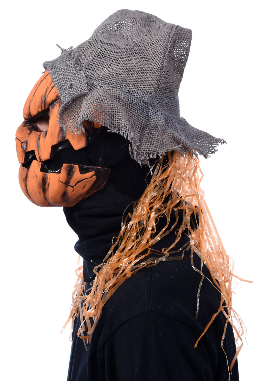 Smashing Jack-O-Lantern Scarecrow Latex Mask w/ Moving Mouth - Image 8