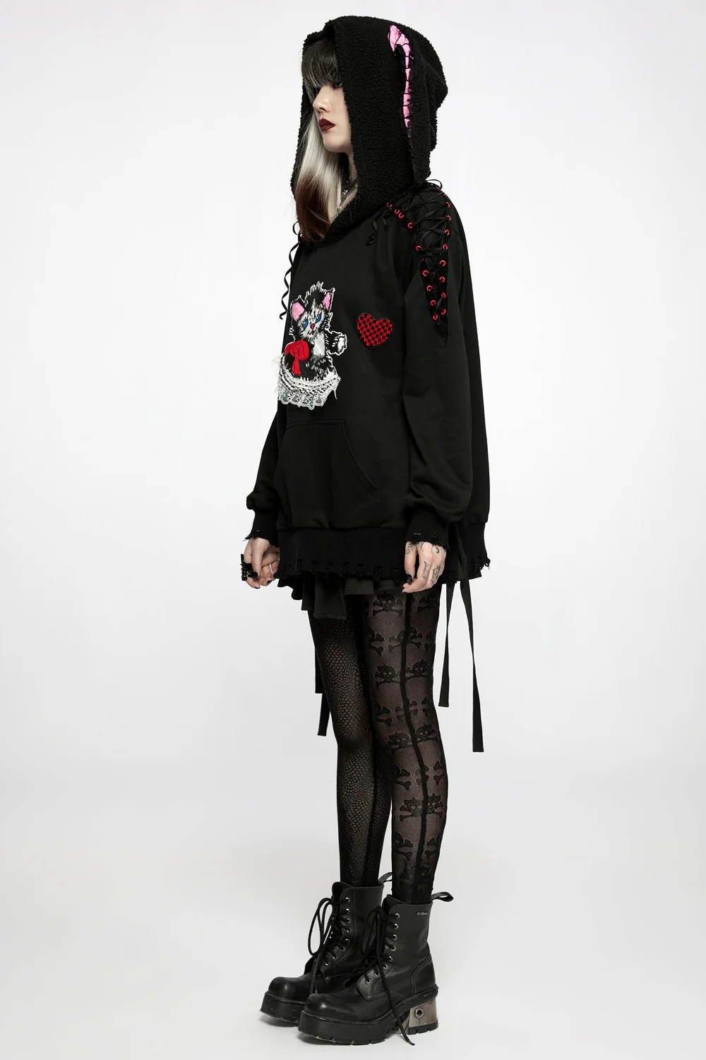 Snakes and Skulls Split Leg Mesh Leggings - Image 3