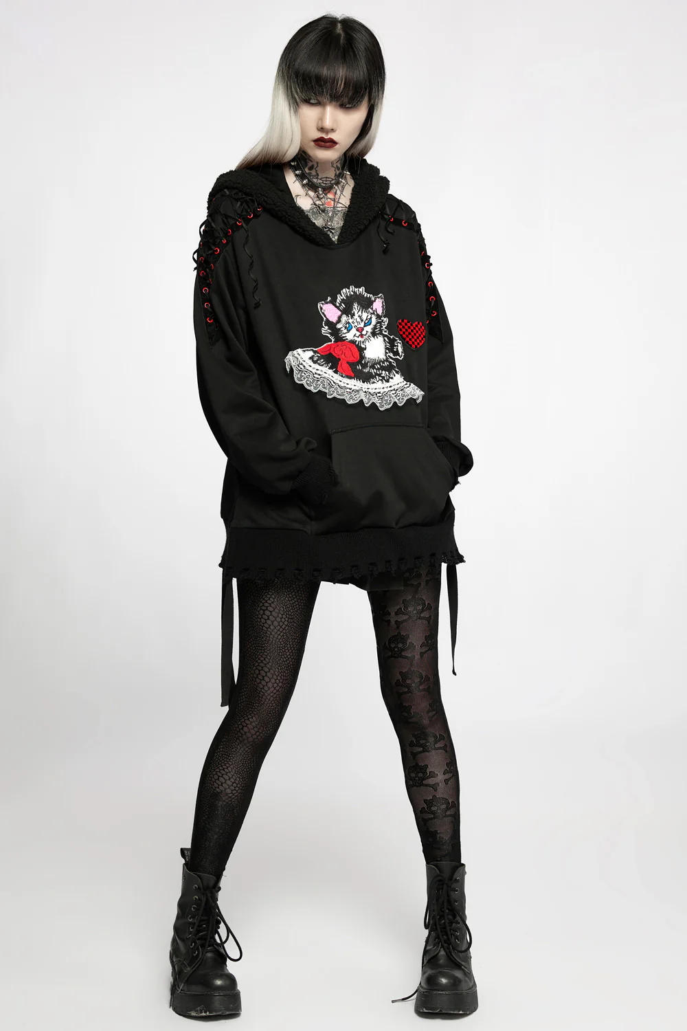 Snakes and Skulls Split Leg Mesh Leggings - Image 5