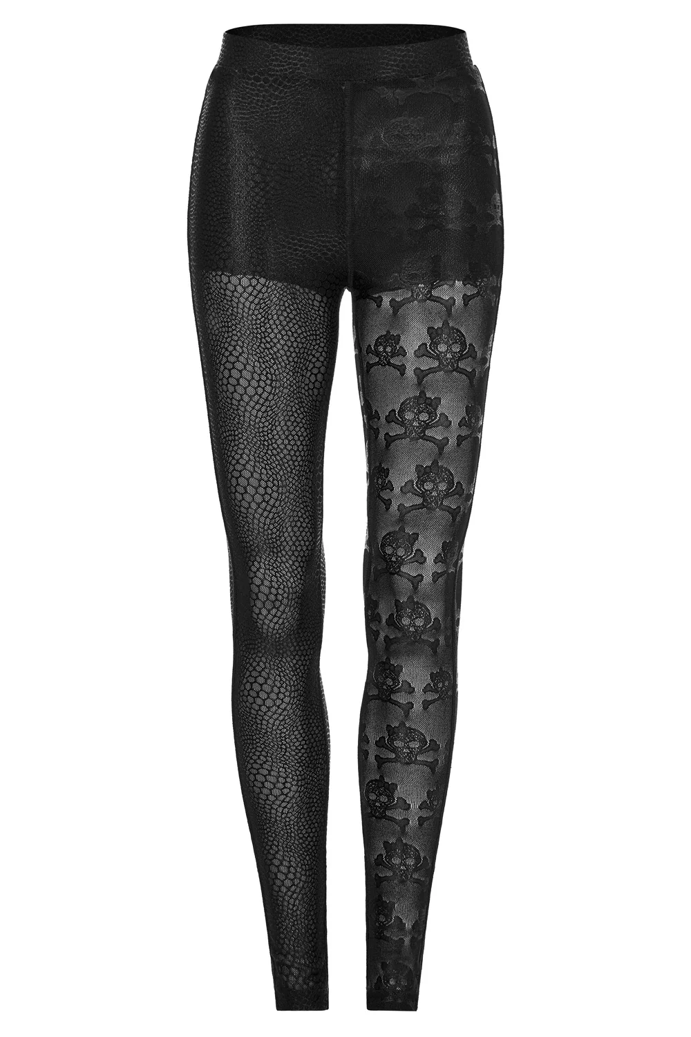 Snakes and Skulls Split Leg Mesh Leggings - Image 6