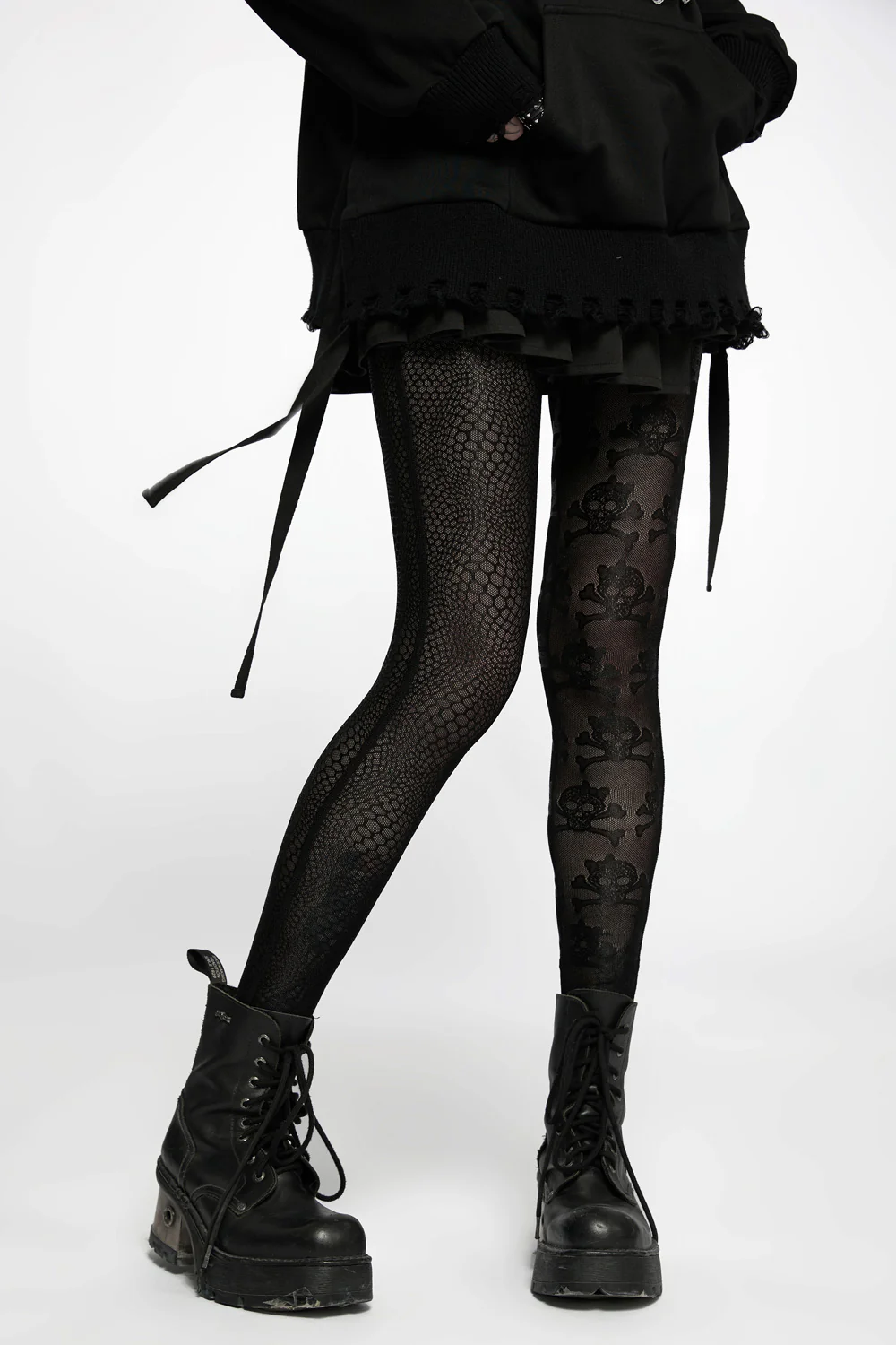 Snakes and Skulls Split Leg Mesh Leggings - Image 7