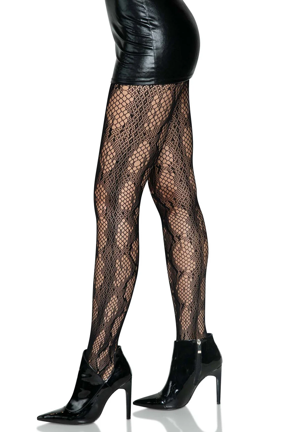 Snakeskin Fishnet Stockings - Image 2