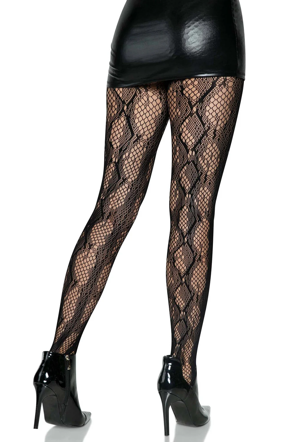 Snakeskin Fishnet Stockings - Image 3