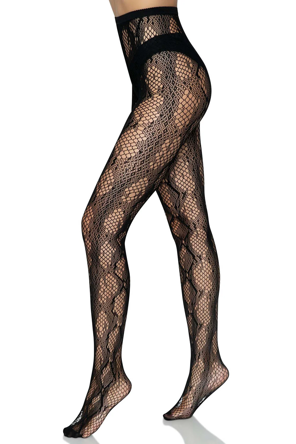 Snakeskin Fishnet Stockings - Image 5