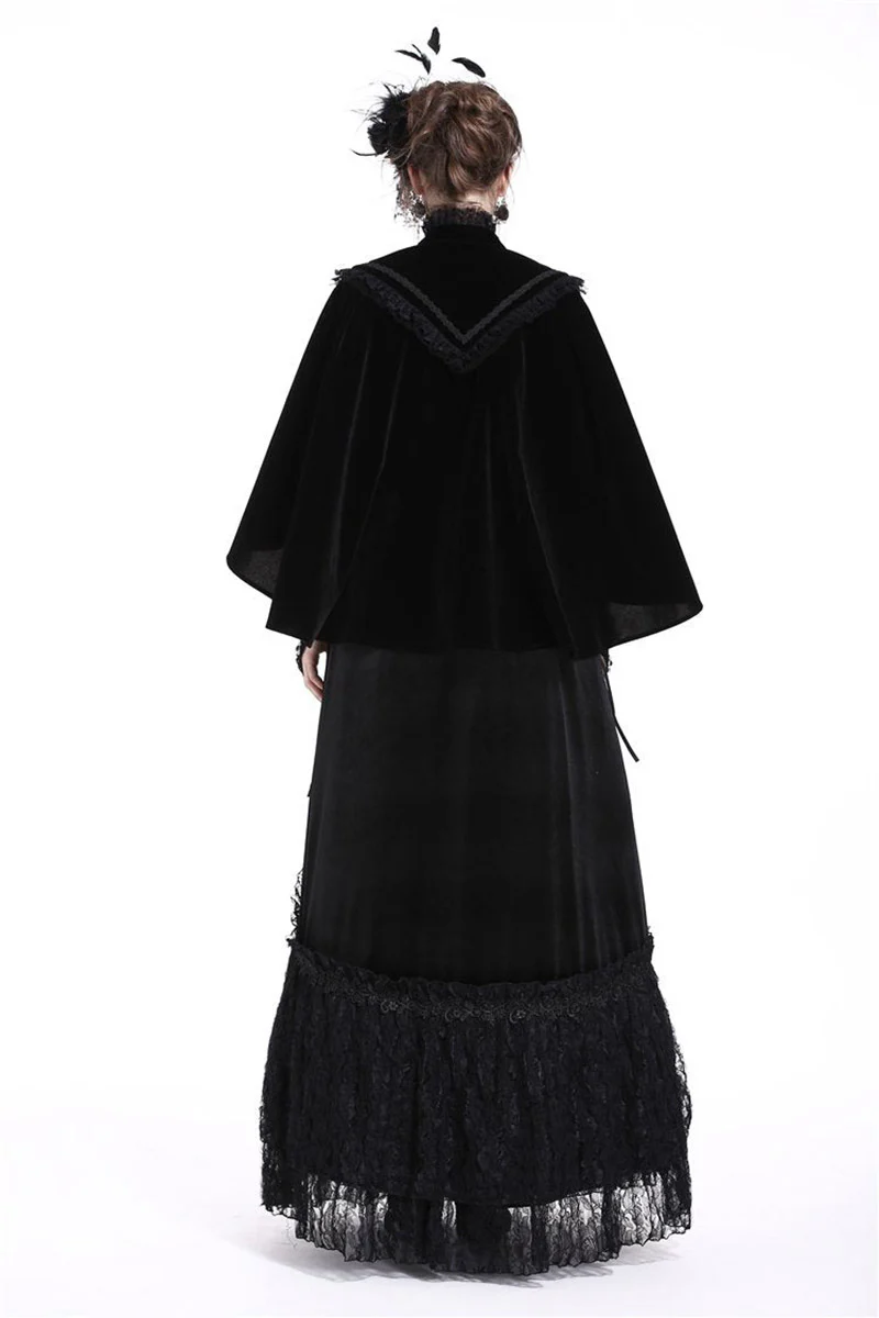 Snow Fright Embroidered Goth Cape - Image 6