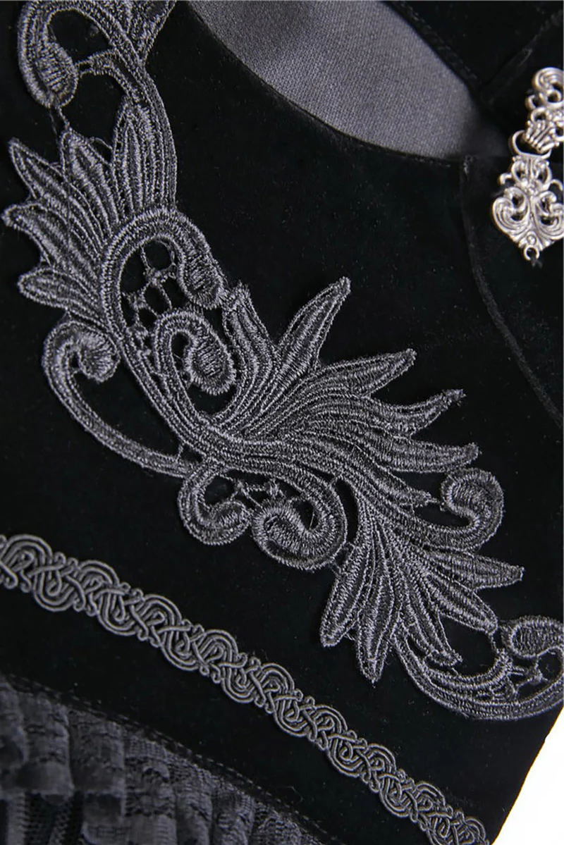 Snow Fright Embroidered Goth Cape - Image 7