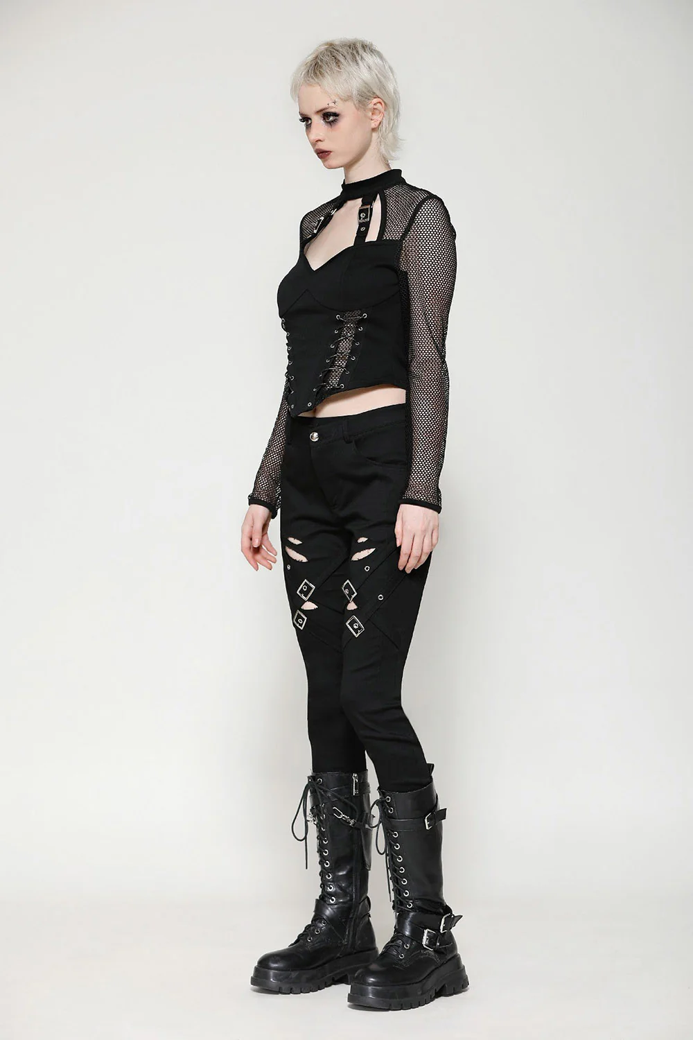 Sorrowful Fishnet Long Sleeve Top - Image 6
