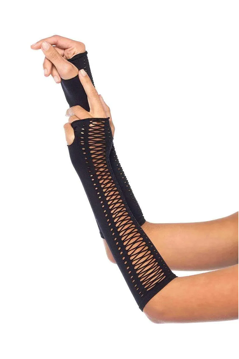 Soulless Faux Lace-Up Gloves - Image 2
