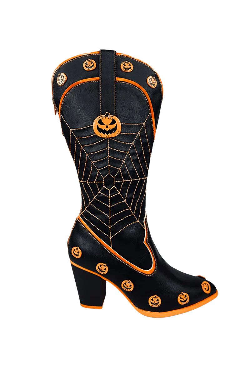 Space Cowgirl JackOLantern Boots [BLACK/ORANGE] - Image 2