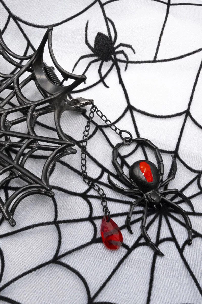 Spider Charm Web Claw Clip [Black] - Image 4