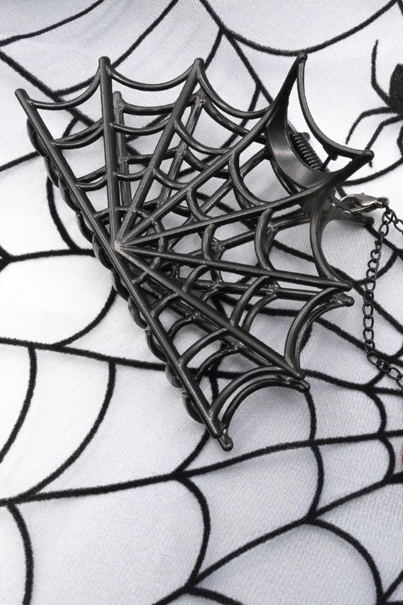 Spider Charm Web Claw Clip [Black] - Image 5